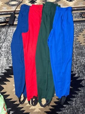 Vintage lot of 80s Stirrup Pants-4 pairs Tan Jay retro statement pant- read